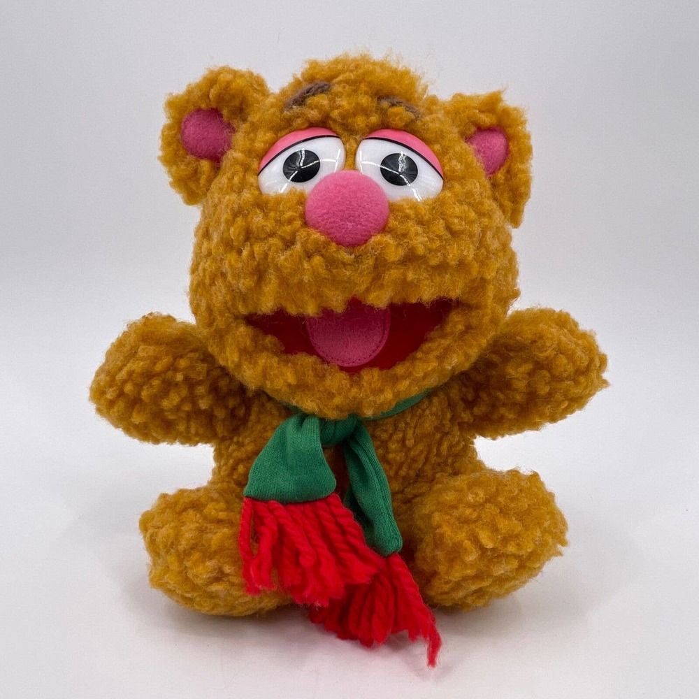 Vintage 1987 Baby Fozzie Bear The Muppets 7" Plush Stuffed Animal with Scarf